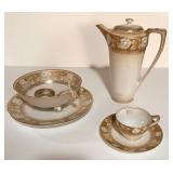 Jaeger, Hutschenreuther & Co. Germany Chocolate Pot w/ 5 Demitasse Cups/6 Saucers/Bowl/Plate/Ladle  