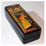108 Russian Porcelain Palekh Box "The Frog Princess" Rectangle