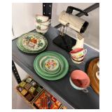 Vintage Tin Lithographed Toy Plates & Cups