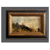 383 T St. Clair Miniature Rectangular Impasto Landscape Oil Painting