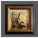 384 T St. Clair Miniature Square Impasto Landscape Oil Painting