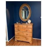 Antique Pine Mirrow and Antique Chest