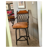 Leather/Iron Bar Stools (2)