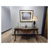 Oak and sold surface top Console Table