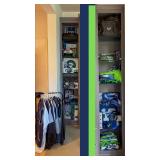Bellevue Estate Sale with Seattle Seahawks apparel memorabilia hats bags and collectibles.