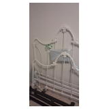 Queen size white iron bed