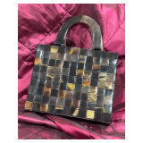 Mid-century modern tortoise shell like handbag