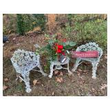 Yard Art, deck furniture, gardening tools