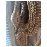 Gold swan and marble accent stand 