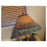 Southwestern landscape patinated metal lampshade