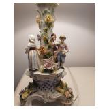Late 19th/Early 20th century Dresden style porceline lamp