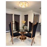 Modern Black and Rose Gold Dining Set 