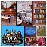 This Fri & Sat! Incredible Dallas Estate Sale! Steinway, Fine Furniture, Antiques, Vintage Glass, Collectibles..