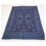 1001	1846 HESTER POLIS HAND WOVEN COVERLET, SOME WEAR, APPROXIMATELY 69 IN X 88 IN