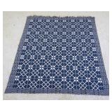 1004	ANTIQUE HAND WOVEN COVERLET, APPROXIMATELY 75 IN X 85 IN