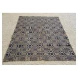 1006	ANTIQUE HAND WOVEN COVERLET, BLUE & WHITE, APPROXIMATELY 85 IN X 68 IN