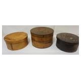 1038	GROUP OF 3 WOOD HAT/PANTRY BOXES