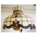 1052	STAIN GLASS HANGING DOME, APPROXIMATELY 22 IN X 15 IN