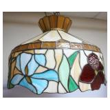 1053	STAIN GLASS HANGING DOME, APPROXIMATELY 19 IN X 14 IN