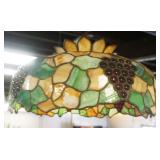 1056	STAIN GLASS HANGING DOME, APPROXIMATELY 21 IN X 9 IN