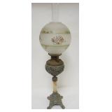 1058	VICTORIAN BANQUET LAMP W/ONYX CENTER COLUMN, APPROXIMATELY 35 IN HIGH