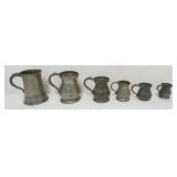1071	PEWTER PUB MEASURES, TALLEST APPROXIMATELY 4 IN H