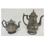 1098	EARLY AMERICAN BOARDMAN & HART NEW YORK, TEAPOTS, TALLEST APPROXIMATELY 12 1/2 IN H