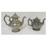 1101	EARLY AMERICAN PEWTER TEA POTS, WILLIAM MCQUILKIN & PALETHORP & CONNEL, CA 1840 PHILADELPHIA