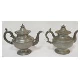 1110	EARLY AMERICAN TEAPOTS, SMITH & CO BOSTON MA AND JAMES PUTNAM MALDEN MA, CA 1840, TALLEST APPRO