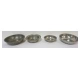 1119	PEWTER BOWLS, LARGEST APPROXIMATELY 11 IN X 3 IN H