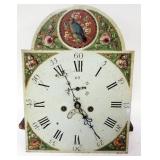 1127	TALL CASE CLOCK BRASS MOVEMENT, BACK PLATE STAMPED WILSON, APPROXIMATELY 13 IN X 18 IN X 7 IN 