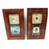 1129	EMPIRE OGEE SHELF CLOCKS, CHAUNCEY JERROME, NEW HAVEN, PAINT LOSS, TALLEST APPROXIMATELY 26 IN 