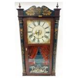 1136	EMPIRE SHELF CLOCK, C.N. JEROME, CRACKED GLASS, APPROXIMATELY 35 IN H