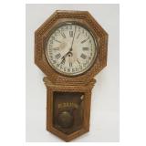 1144	INGRAHAM CALENDAR WALL REGULATOR CLOCK, APPROXIMATELY 33 IN H