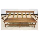 1163	PRIMITIVE PINE PLANK BOTTOM ARROW BACK DEACON