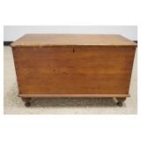 1187	DOVETAILED PINE BLANKET CHEST ON TURNED FEET, APPROXIMATELY 18 IN X 37 IN X 23 IN HIGH