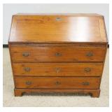 1188	ANTIQUE PINE SLANT FRONT SECRETARY DESK, APPROXIMATELY 22 IN X 44 IN X 22 IN HIGH