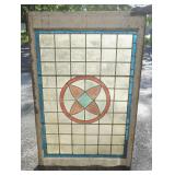 1203	STAIN GLASS WINDOW, APPROXIMATELY 42 1/2 IN X 39 3/4 IN OVERALL