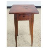 1188B	BENCH MADE CONTEMPORARY STAND, TAPERED LEG & ONE DRAWER, APPROXIMATELY 15 IN SQUARE X 28 IN HI