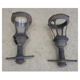 1204	ANTIQUE CAST IRON STREET POLE LIGHTS, APPROXIMATELY  , TOP 16 1/4 IN X 35 IN H