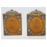 1001	PAIR OF ORNATE JEWELED & GILT FINISHED GERMAN PICTURE FRAMES, EACH APPROXIMATELY 3 1/2 IN X 5 I