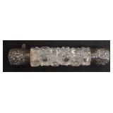 1004	CUT GLASS & STERLING DOUBLE PERFUME, APPROXIMATELY 4 IN LONG																																			
