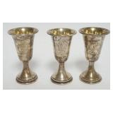 1011	STERLING SILVER KIDDOSIH CUPS W/GOLD WASH INTERIOR, EACH APPROXIMATELY 4 IN HIGH, 4.7 OZT						