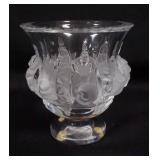 1022	LALIQUE FRANCE *DAMPIERRE* VASE, APPROXIMATELY 5 IN HIGH																																							
