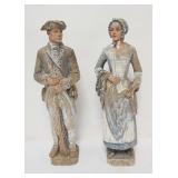 1040	PAIR OF COMPOSITE COLONIAL STYLE FIGURES, EACH APPROXIMATELY 23 IN HIGH																								