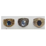1045	3 HIGH SCHOOL CLASS RINGS																																																																						