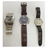 1055	3 VINTAGE INVICTA & SWISS LEGEND WRIST WATCHES																																																	