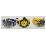 1056	3 VINTAGE INVICTA WRIST WATCHES																																																																