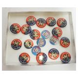 1058	GROUP OF VINTAGE POLITICAL BUTTONS, JFK, LBJ, JOHNSON/HUMPHREYS																																
