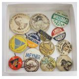1059	GROUP OF VINTAGE POLITICAL & RELATED BUTTONS, HOOVER, ALFRED E SMITH, LINDBERG, ETC												